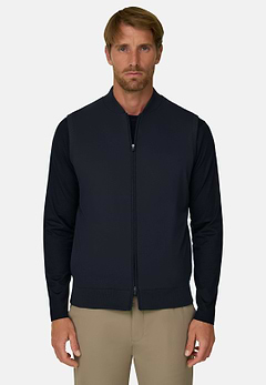 Navy Recycled and Technical Jersey Waistcoat
