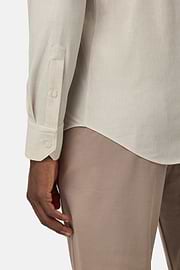Slim Fit Stretch Nylon Shirt, Beige, hi-res