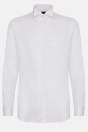 Slim fit cotton satin shirt, White, hi-res
