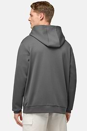Cotton Blend Full-Zip Sweatshirt, Charcoal, hi-res