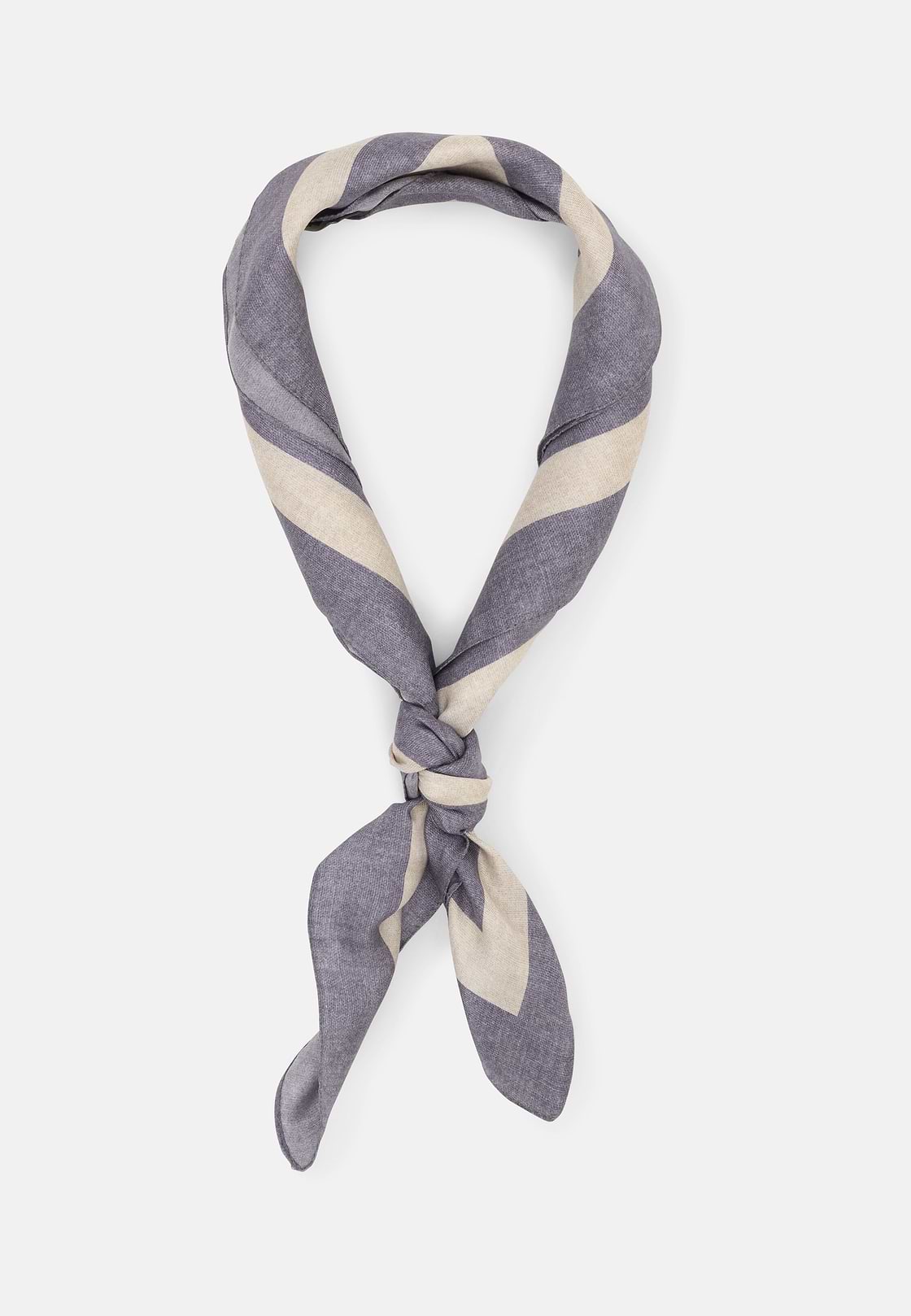 Bandana Contrast Border Print in Silk, Light grey, hi-res, 2