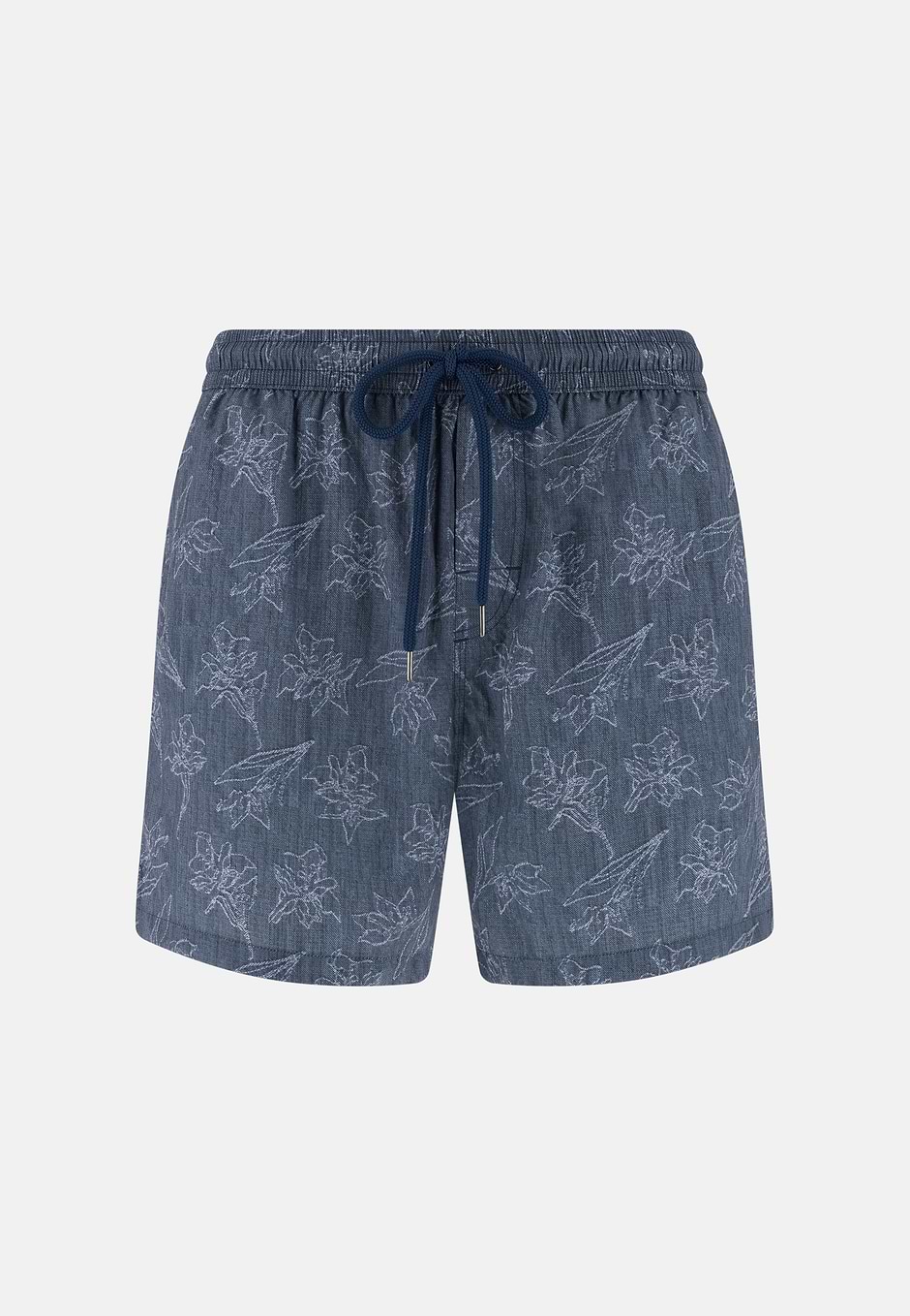 Floral Print Swimsuit, Navy blue, hi-res