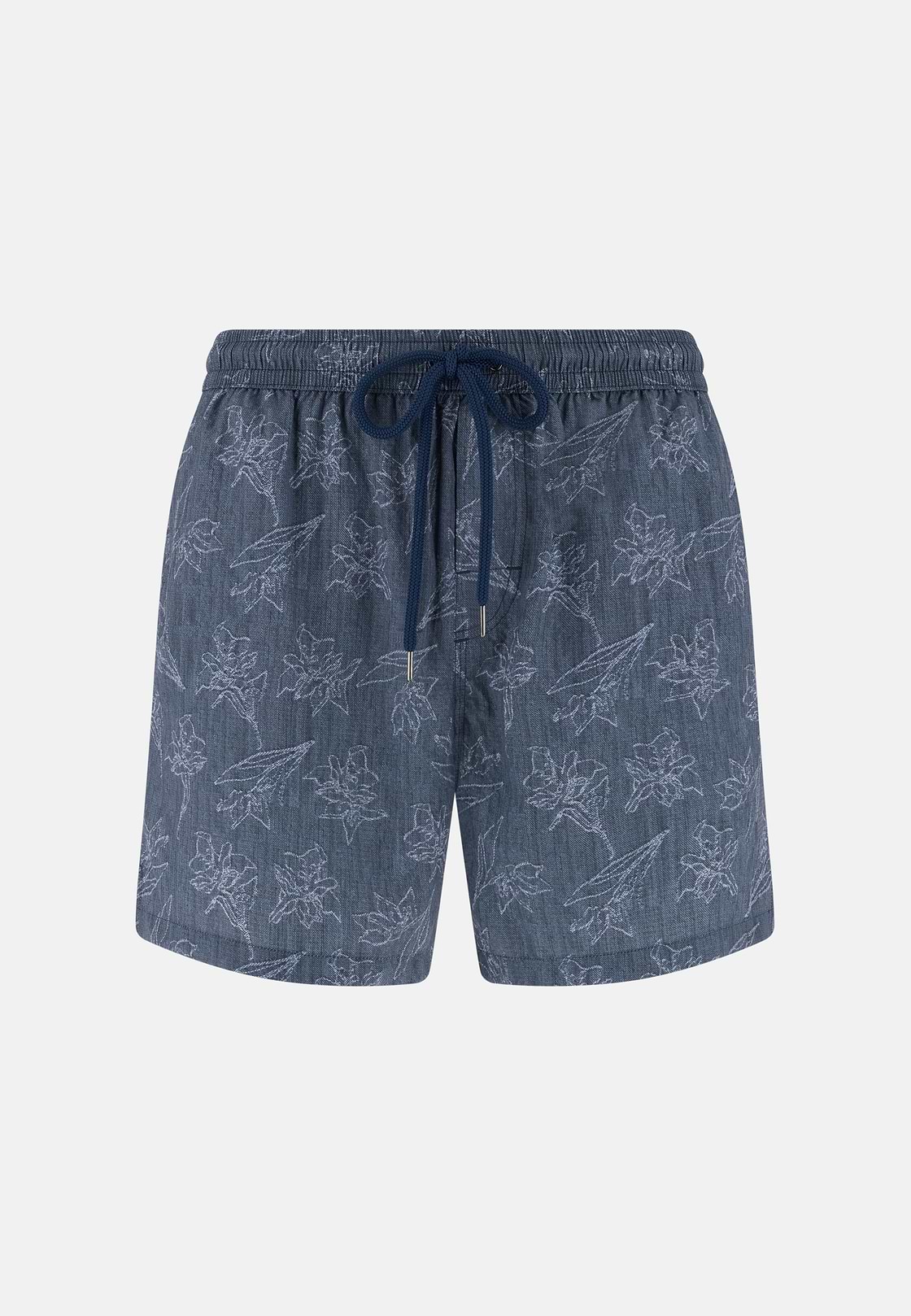 Floral Print Swimsuit, Navy blue, hi-res, 4