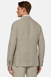 Dove Grey Pure Linen Jacket, Taupe, hi-res