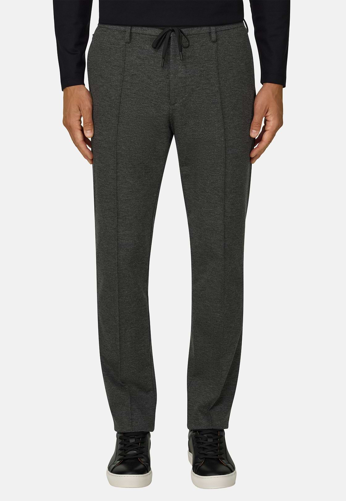 Trousers in Technical Jersey, Dark Grey, hi-res, 1
