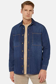 Surchemise En Coton Denim, Bleu, hi-res