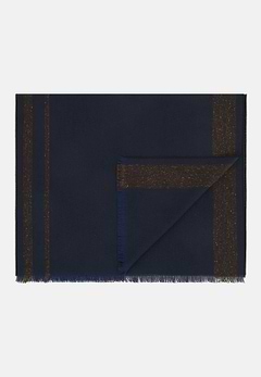 Scarf with Contrasting Stripes in Wool Blend