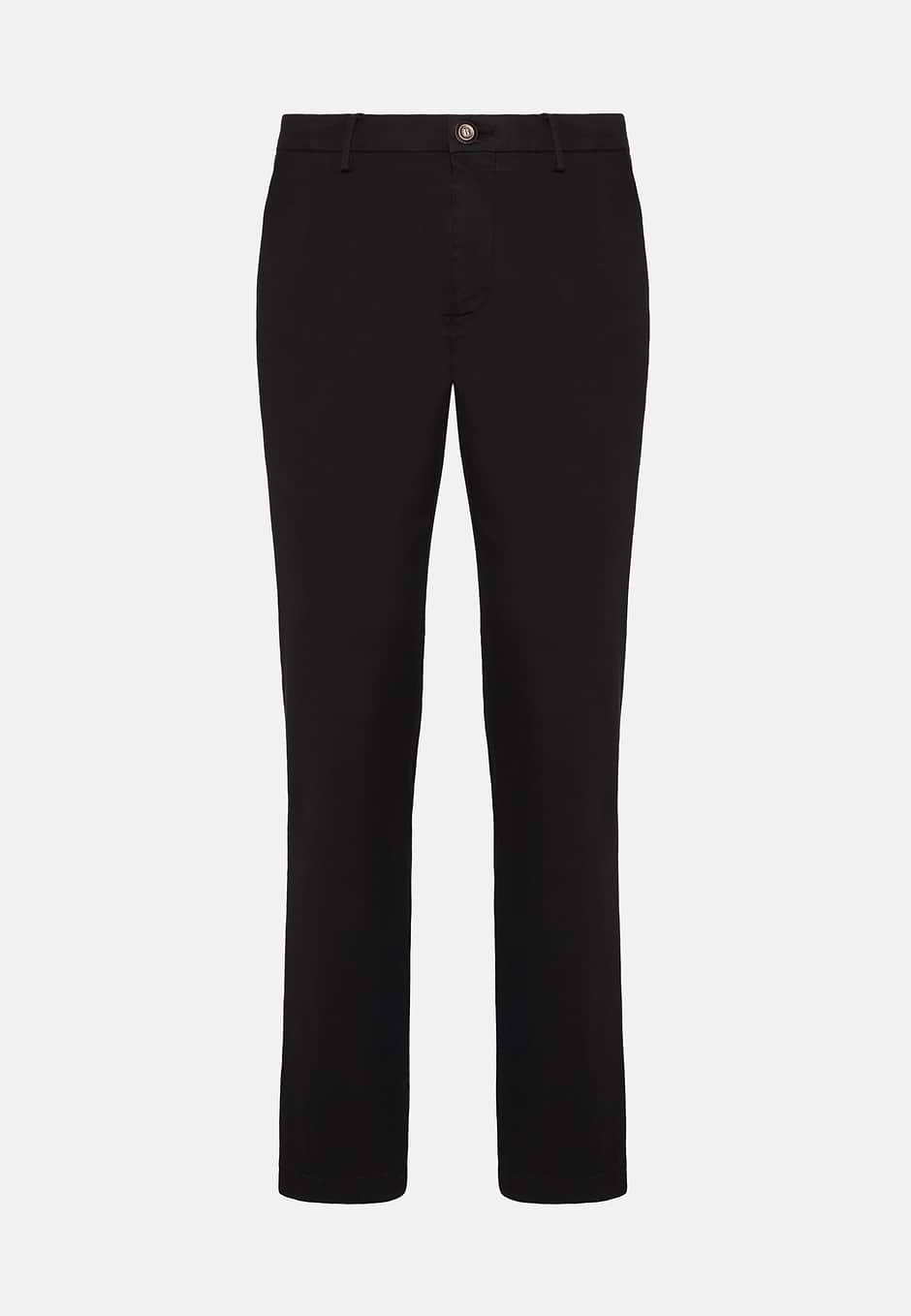 Stretch cotton/tencel trousers, Navy blue, hi-res