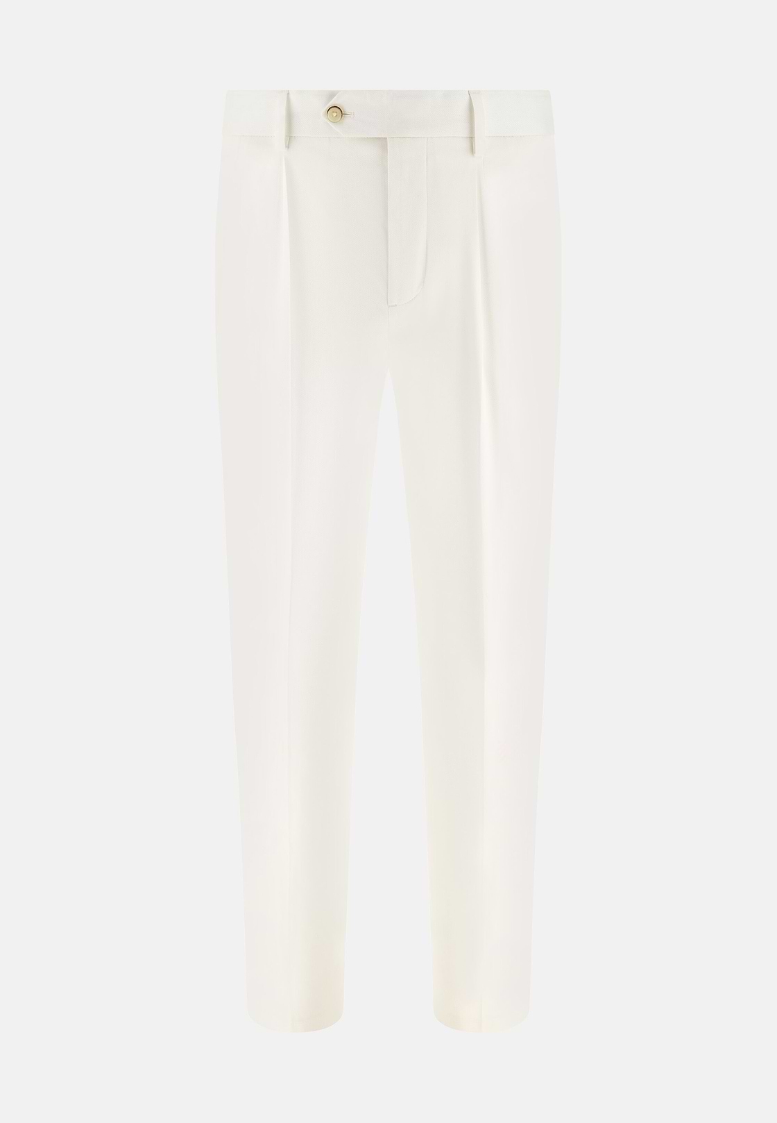 Stretch Cotton/Tencel Trousers, White, hi-res, 1
