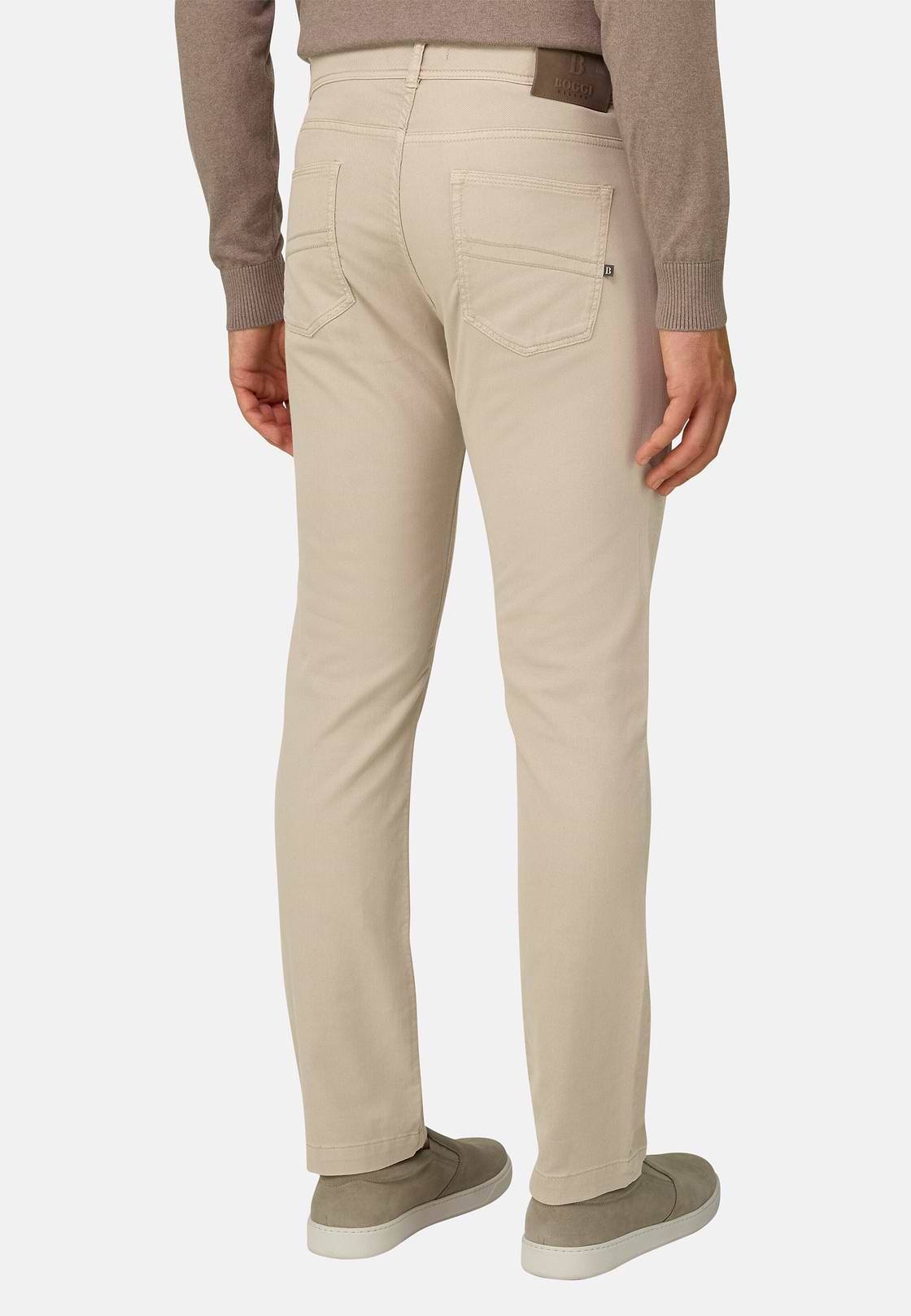 Jeans Aus Elastischem Baumwoll-Tencel, Beige, hi-res, 3