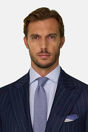 Suit Pinstripe Wool, Navy blue, thumb, 3