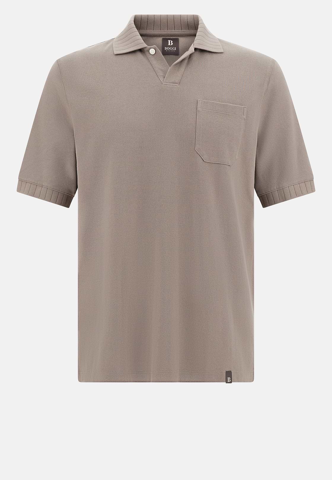 Polo En Piqué De Coton., Taupe, hi-res