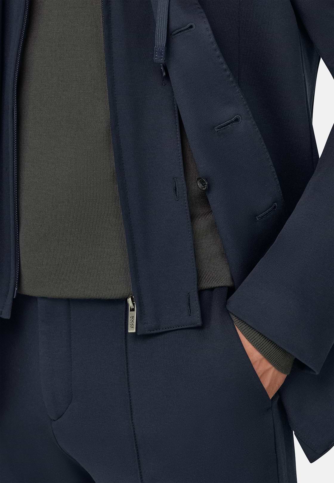 Sweatshirt Blazer Madison in Cotton Blend B Jersey, Navy blue, hi-res, 3