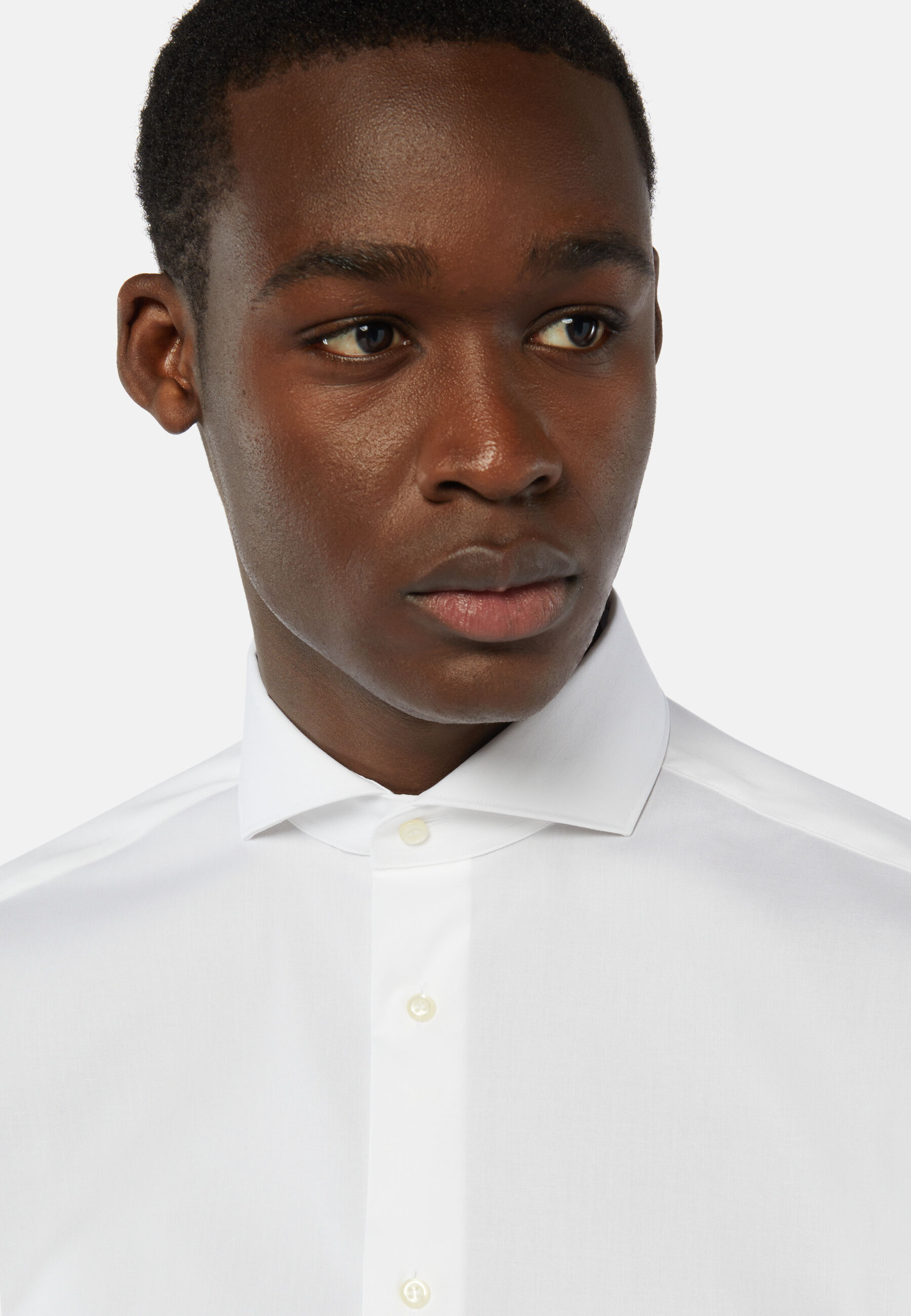 Stretch P.Point Napoli Collar Shirt Regular Fit, White, hi-res