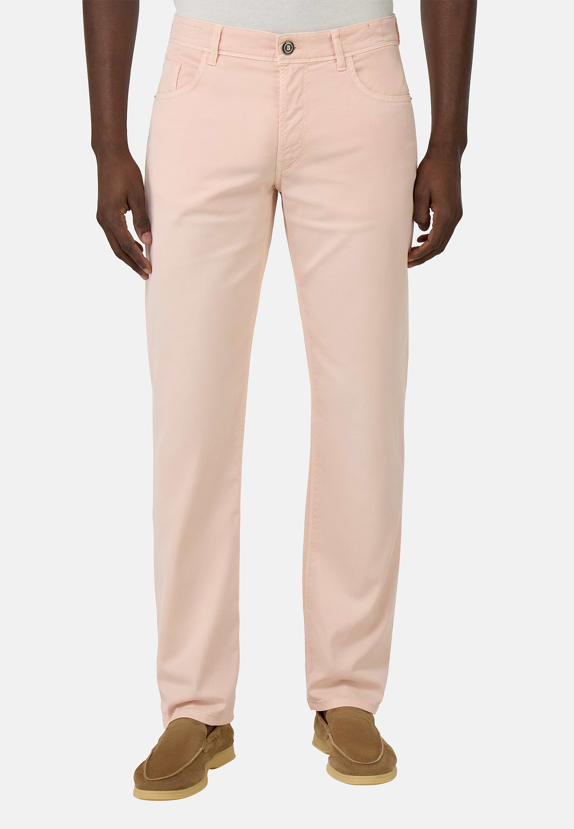 Stretch Cotton/Tencel Jeans, Pink, hi-res
