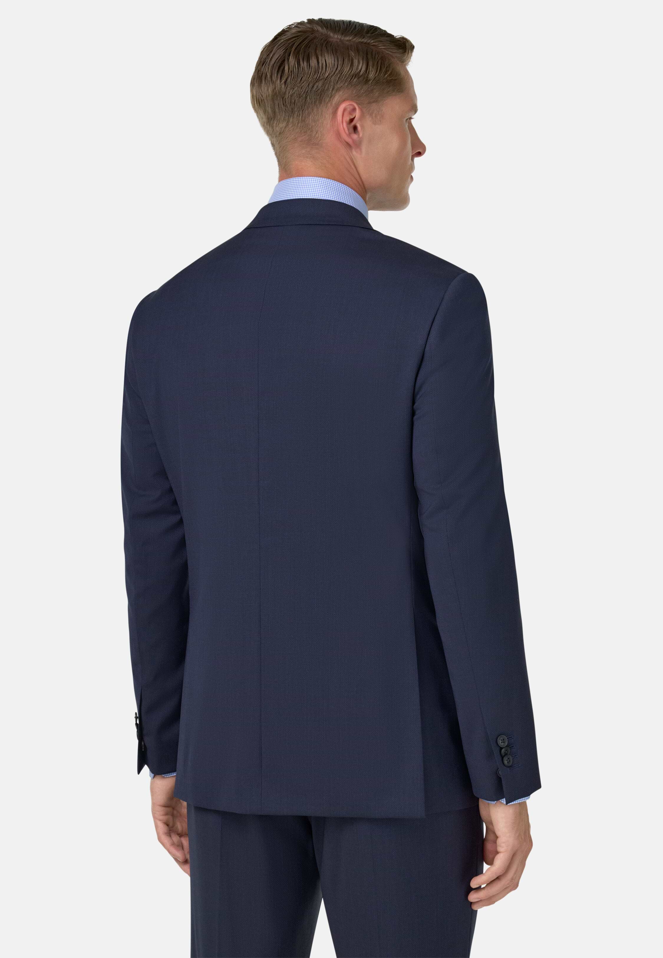 Small Patterned Suits Men's Micro Pattern Suit in Stretch Wool | Boggi Milano