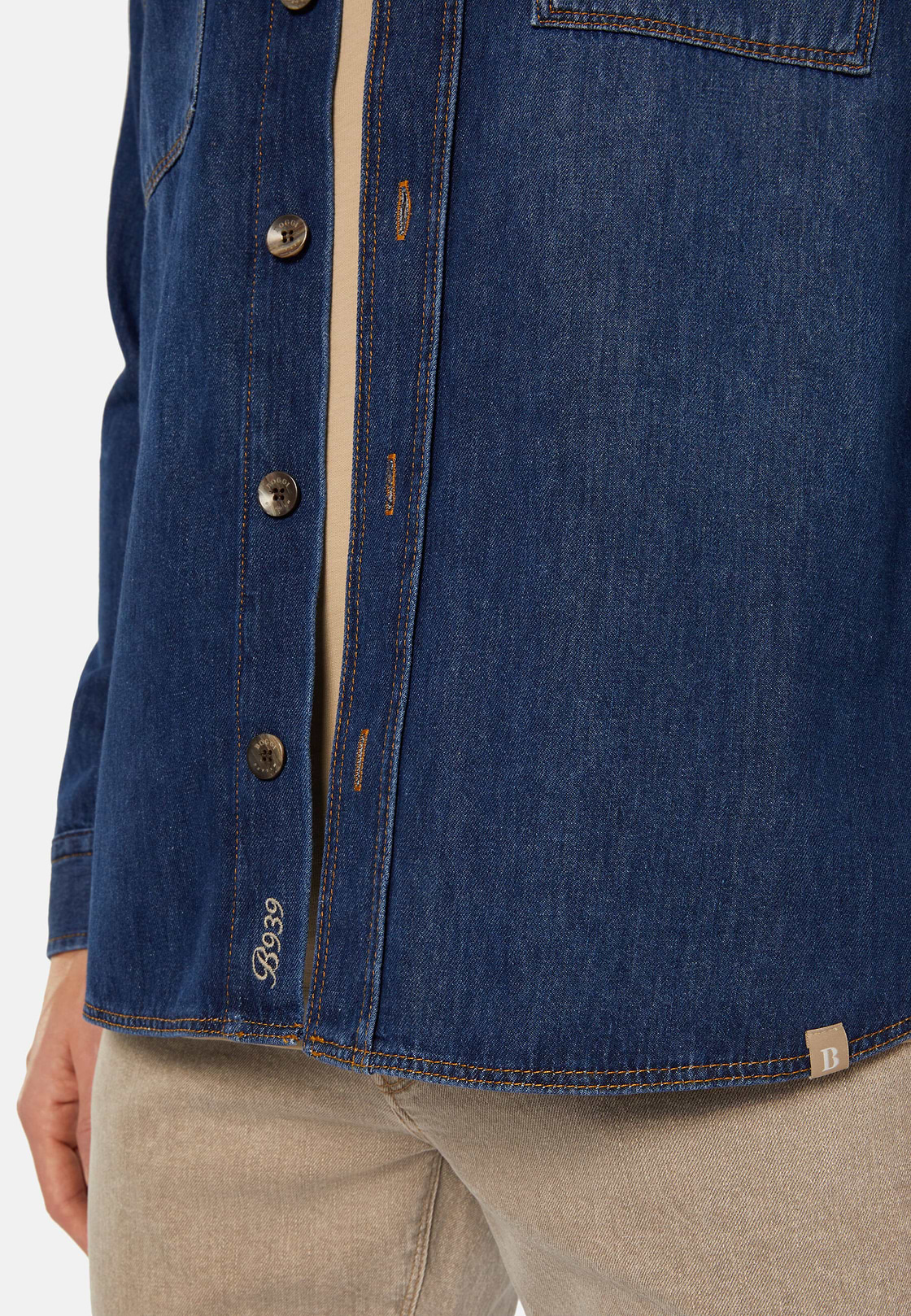 Surchemise En Coton Denim, Bleu, hi-res