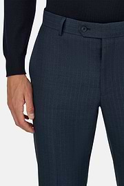 Suit in Super 130 Wool Pinstripe, Blue, thumb, 3