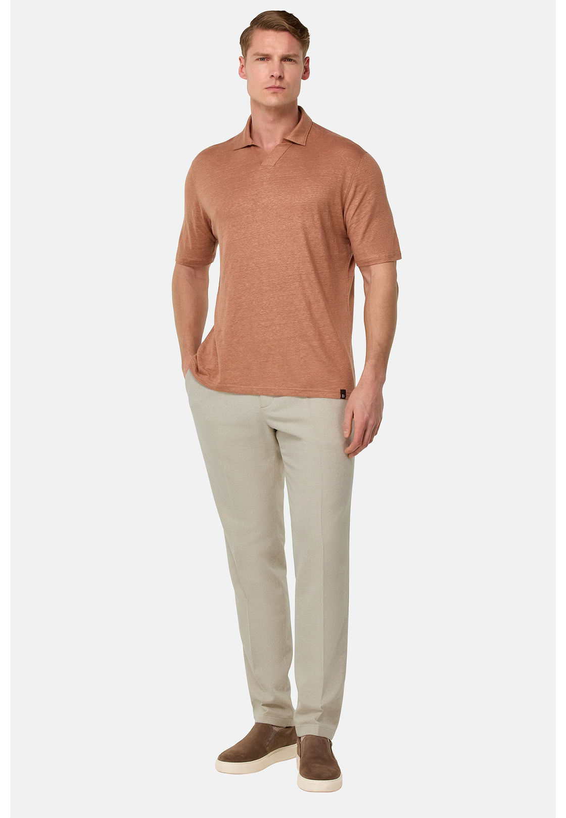 City Trousers in Cotton and Linen, Sand, hi-res