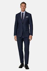 Suit in Stretch Wool Pinstripe, Navy blue, thumb, 2