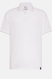 High-Performance Piqué Polo Shirt, White, hi-res