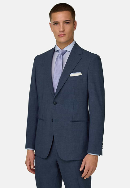 B-Aria Stretch Wool Jacket, Blue, hi-res
