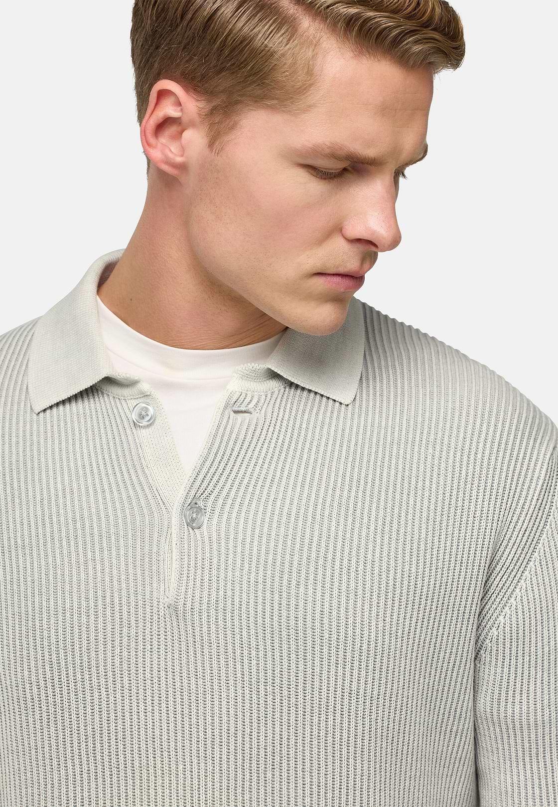 Polo Di Maglia In 100% Cotone Organico, Ghiaccio, hi-res