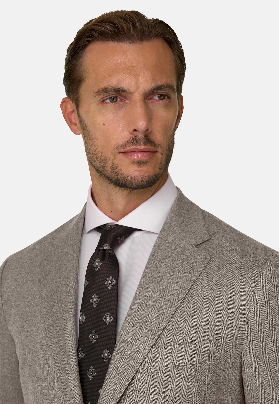 Pak Visgraat Pure Wol Flanel, Taupe, hi-res, 3