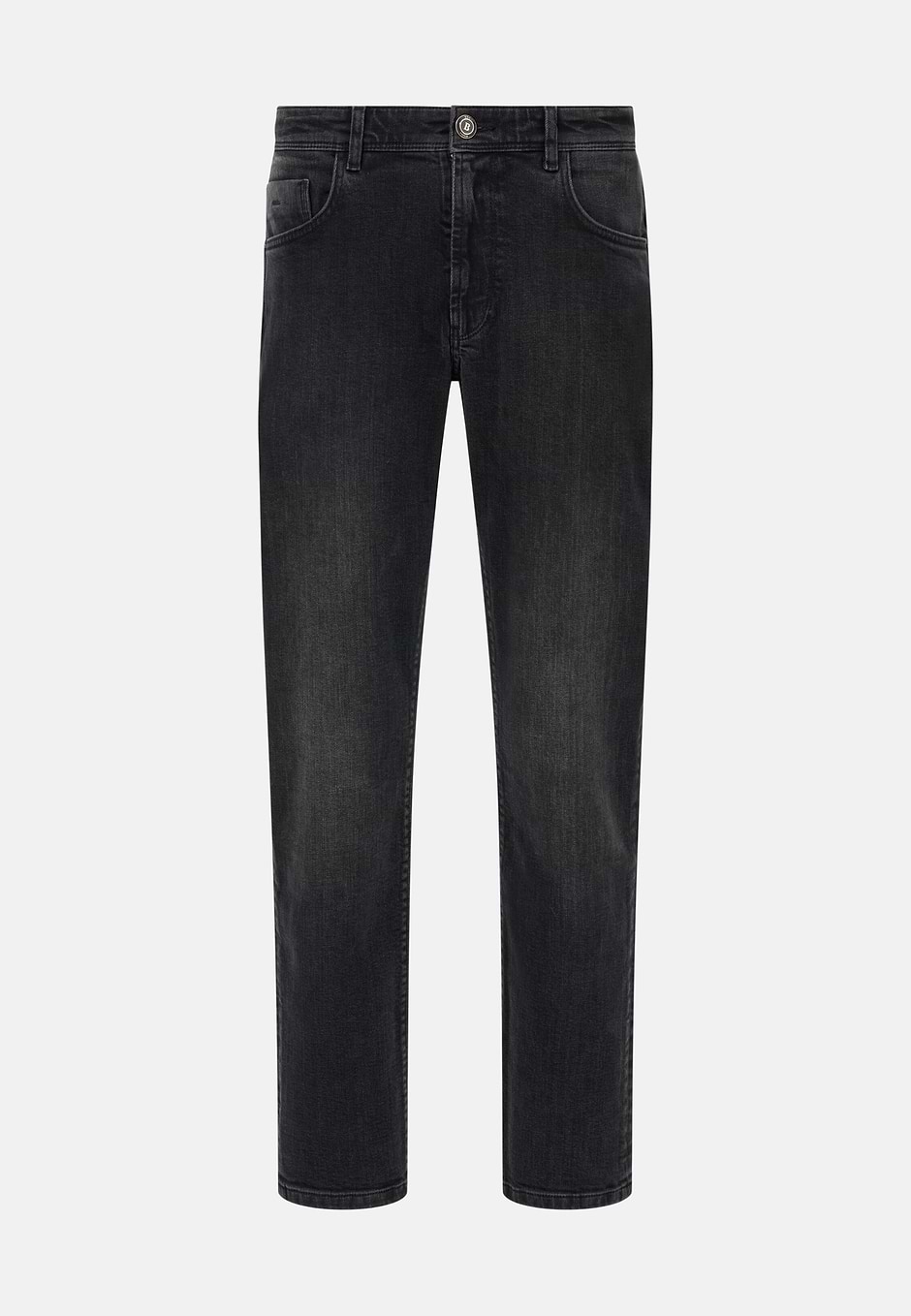 Dark Blue Stretch Denim Jeans, Charcoal, hi-res