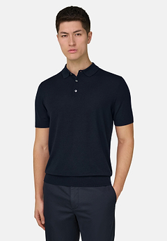 Strick-Poloshirt Aus Superfeiner Wolle