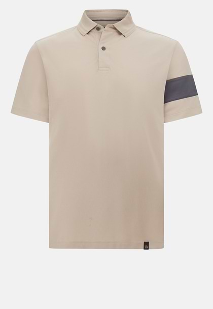 S.Cafè® High-Performance Piqué Polo Shirt, Sand, hi-res