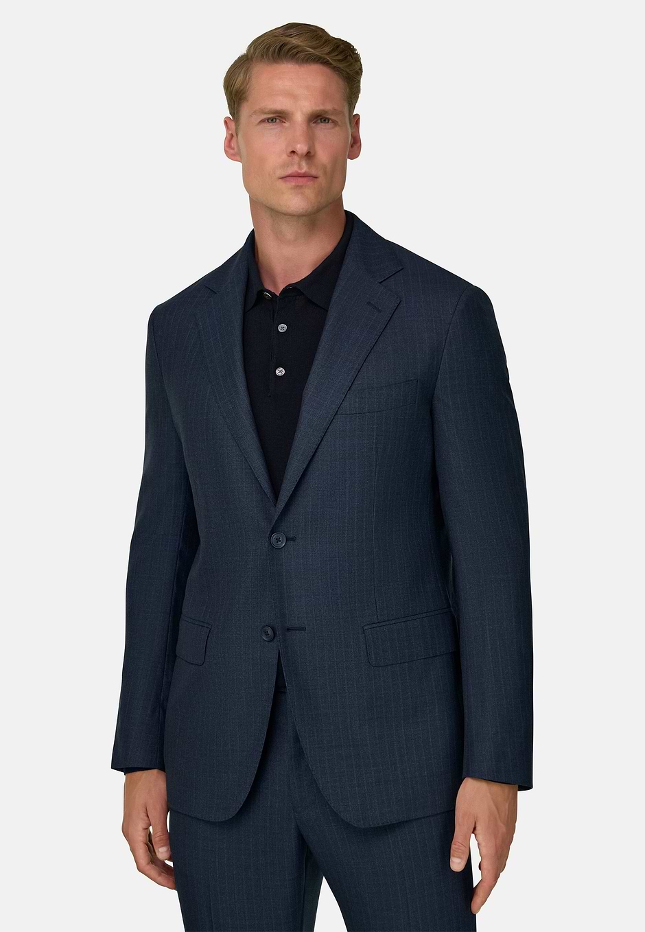 Traje de Raya diplomática en Lana Super 130, Azul, hi-res