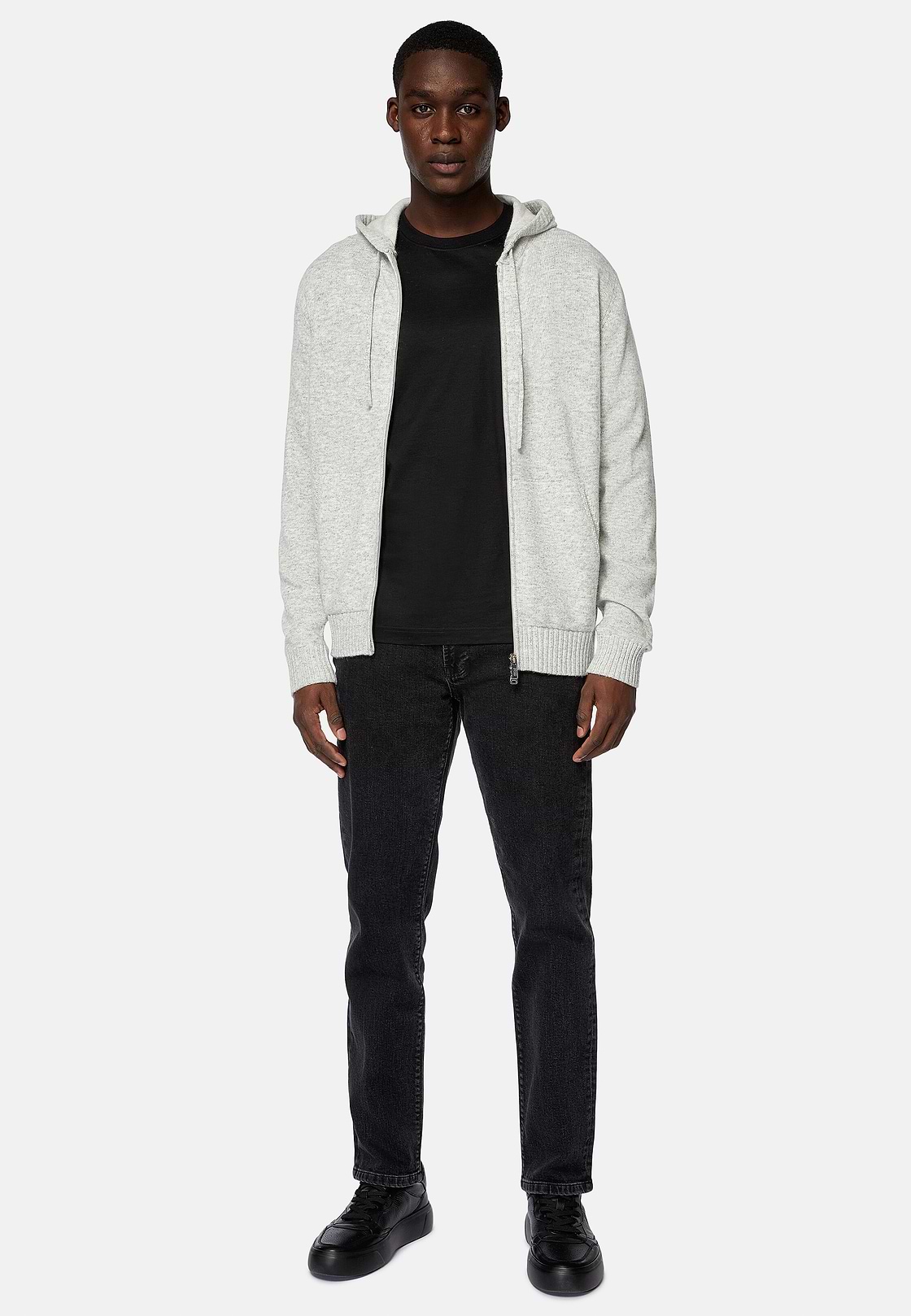 Grey hooded jumper online