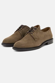 Suede Derby Shoes, Taupe, thumb, 3