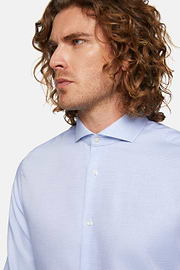 Dobby Napoli Collar Shirt Slim Fit, Light Blue, hi-res