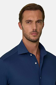 Poloshirt Aus Japanischem Jersey Regular Fit, Navy blau, thumb, 3