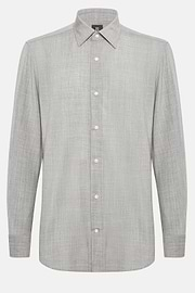 Regular Fit Wool Shirt, Grey, hi-res