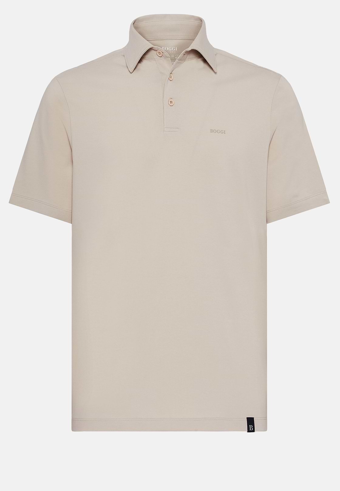 Polo Shirt In Stretch Supima Cotton, Sand, hi-res