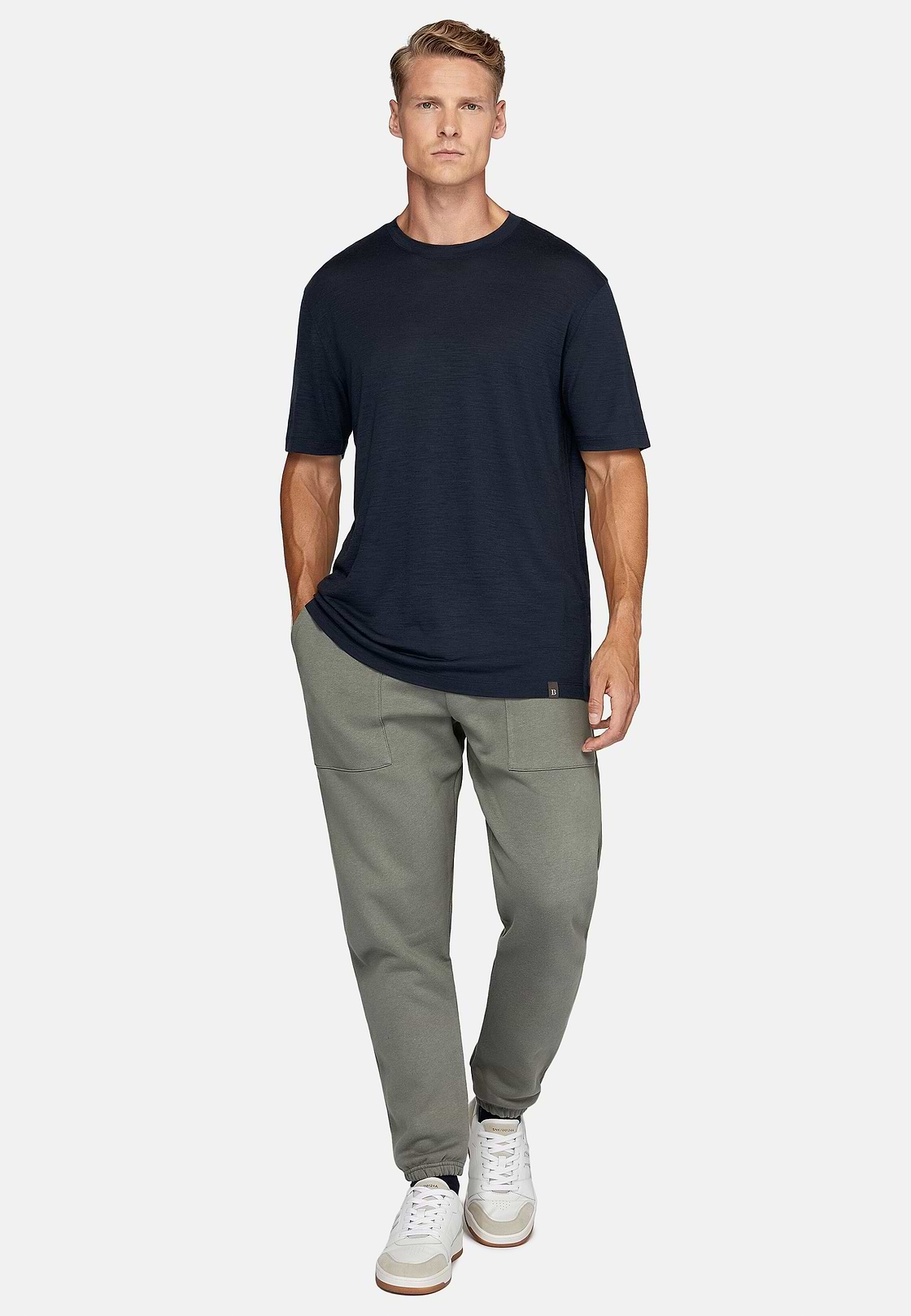 Tencel Wool Blend T-Shirt, Navy blue, hi-res