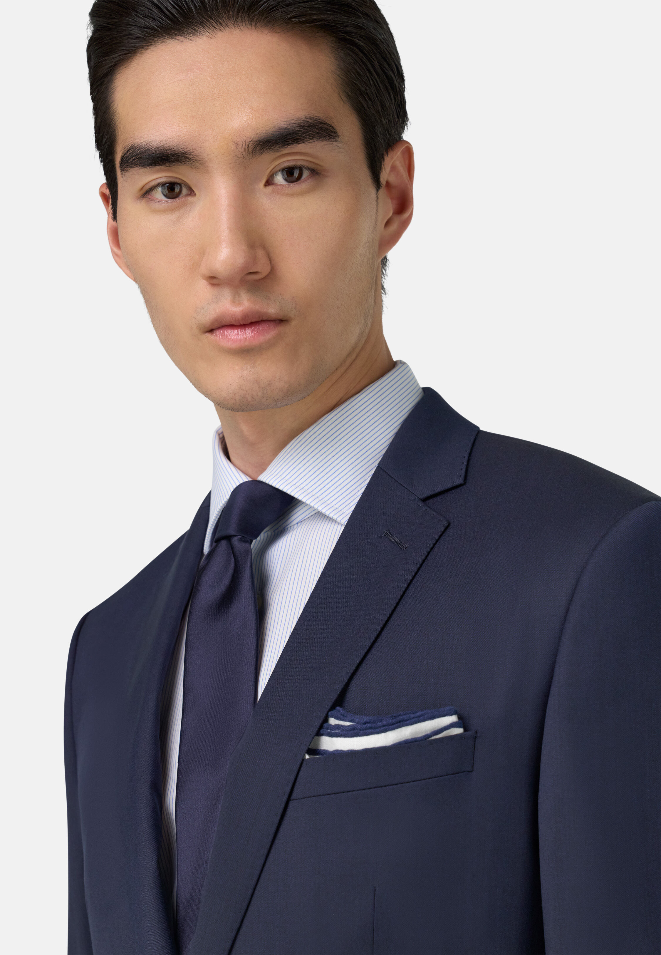 Costume Slim Fit Boglioli 'Sforza' Bleu Marine En Laine - Taille 44L (EU 54L), Neuf Avec étiquettes