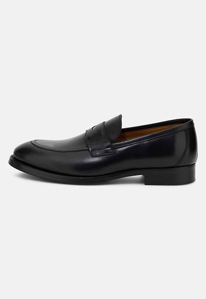 Leather Loafers, Black, hi-res