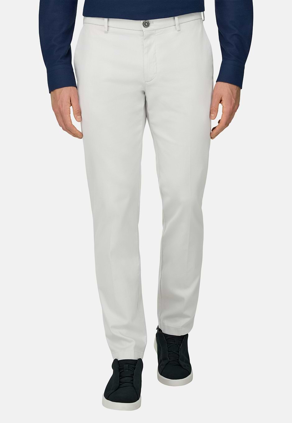 Hose Aus Baumwoll-Tencel-Stretch, Eis, hi-res