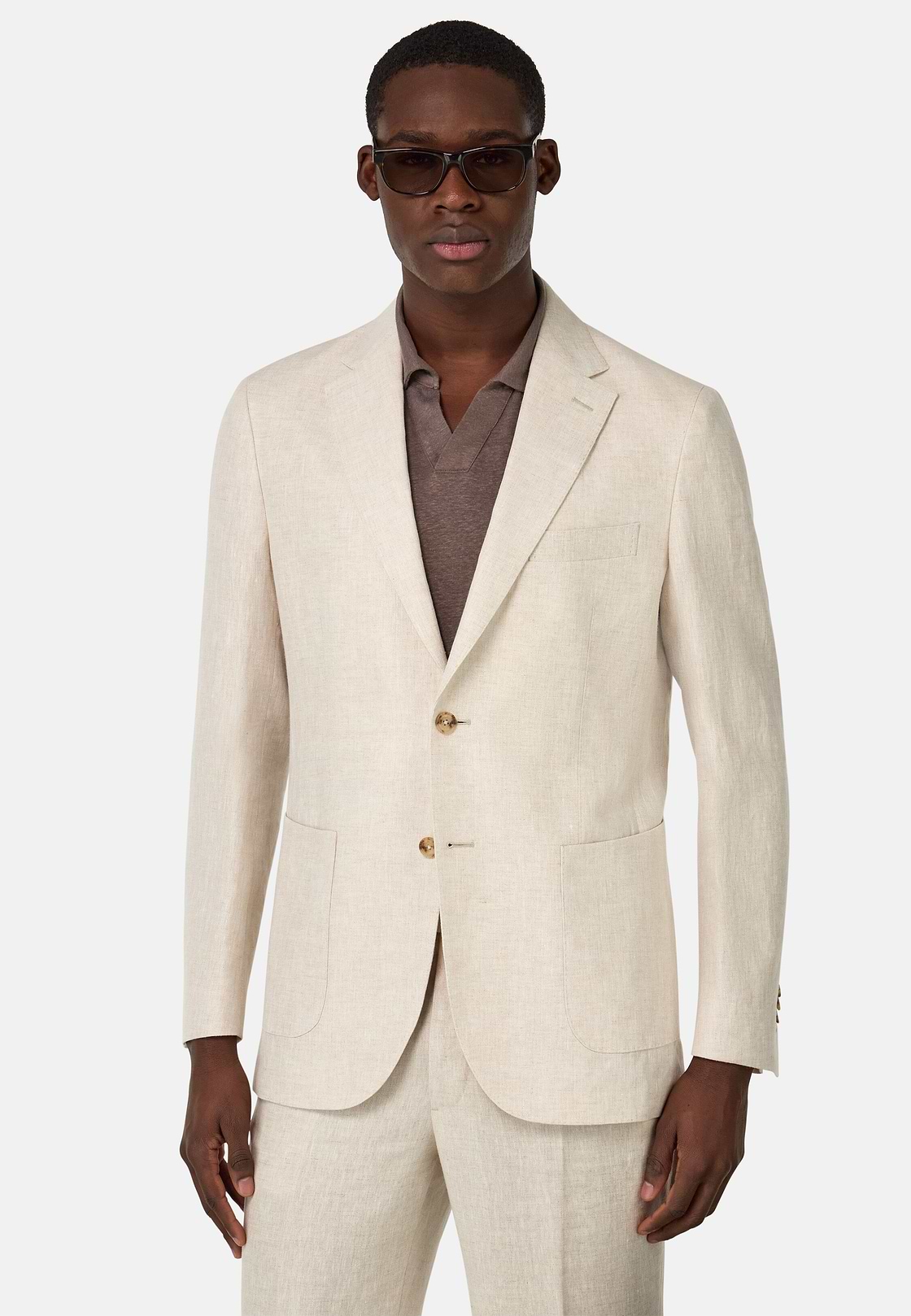 Pure Linen Suit, Beige, hi-res