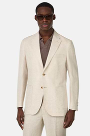 Pure Linen Suit, Beige, hi-res