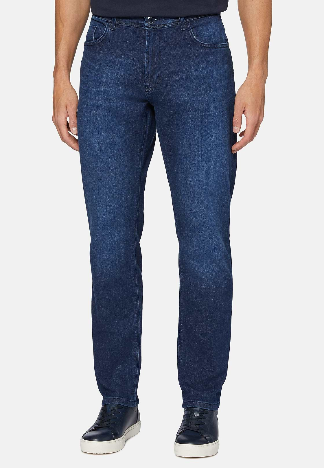 Dunkelblaue Jeans Aus Stretch-Denim, Dunkelblau, hi-res