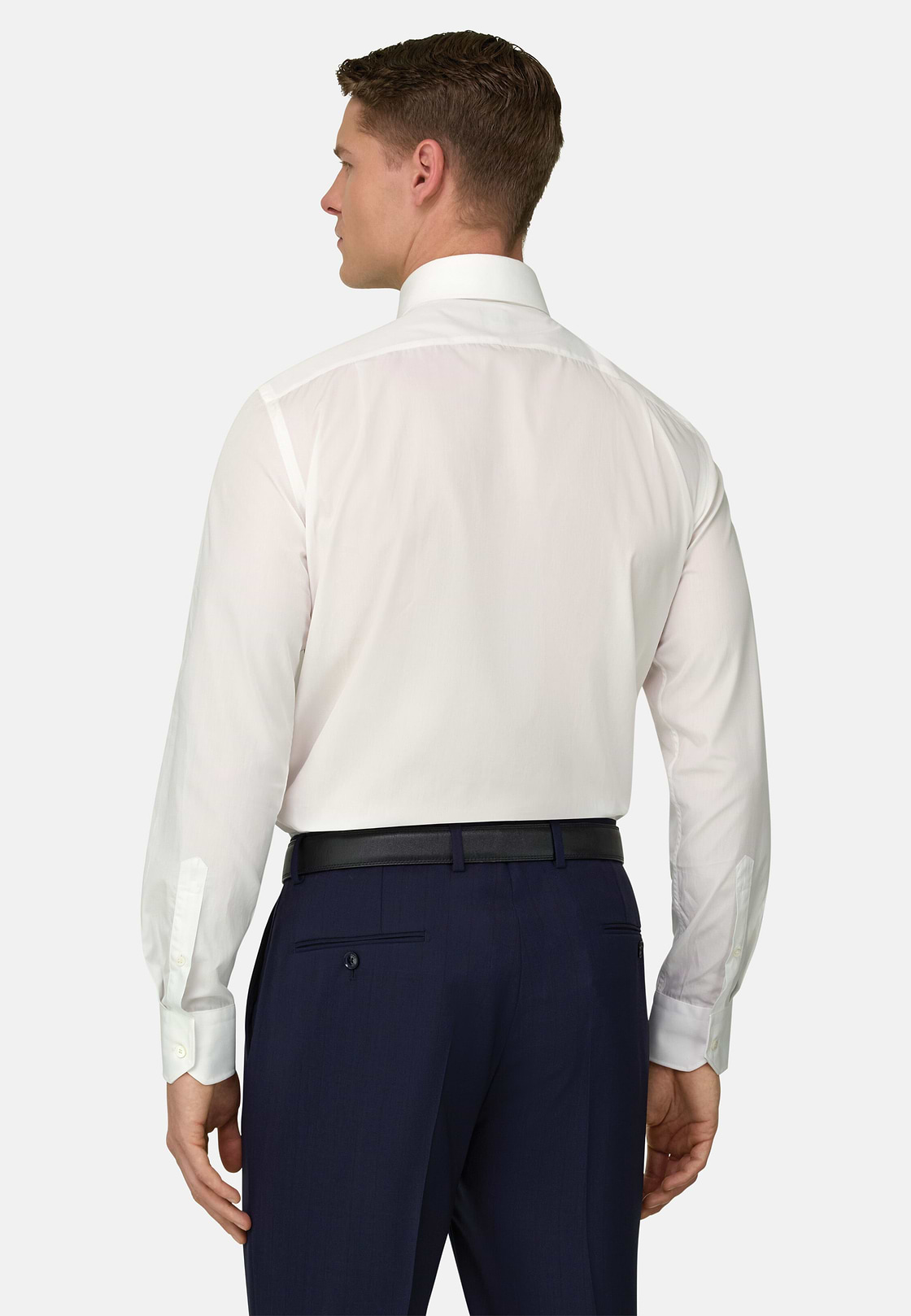 Camicia In Popeline Di Cotone Regular Fit, Bianco, hi-res, 3