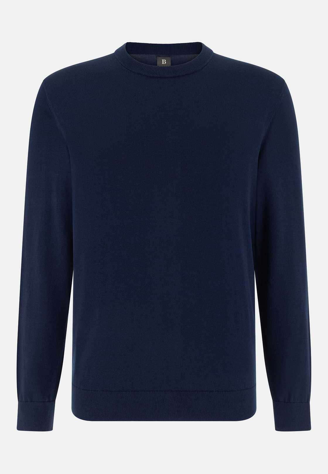 Cotton Crew Neck, Navy blue, hi-res, 5