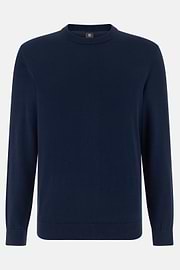 Cotton Crew Neck, Navy blue, thumb, 5
