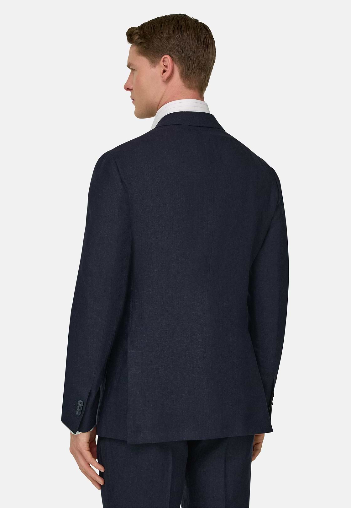 Pure Linen Suit, Navy blue, hi-res, 3