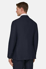 Pure Linen Suit, Navy blue, thumb, 3